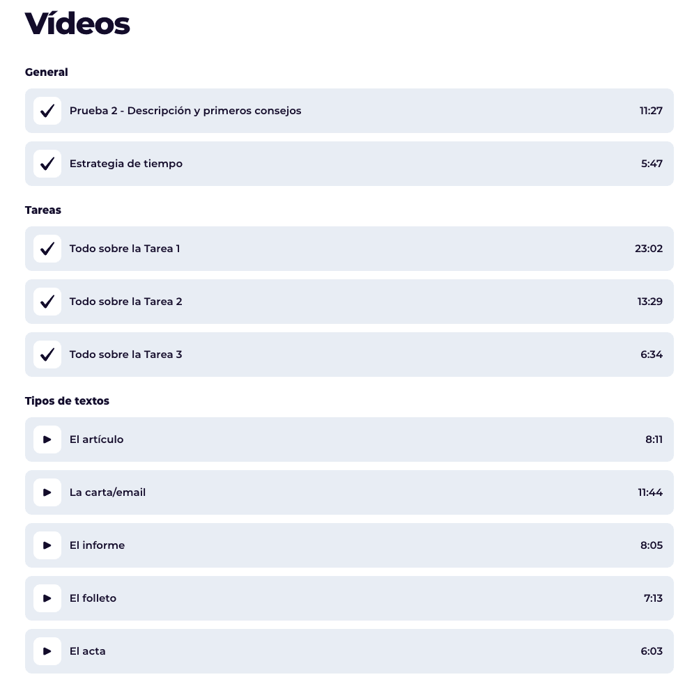 La plataforma del curso